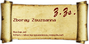 Zboray Zsuzsanna névjegykártya