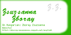 zsuzsanna zboray business card